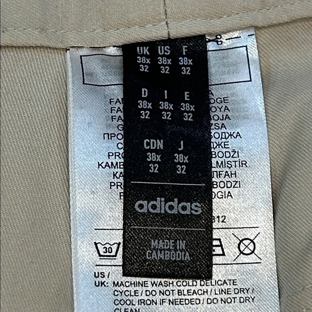 Adidas Men's Go-To- Five-Pocket Tapered Fit Golf Pants size 38 W/ 32 L Cream